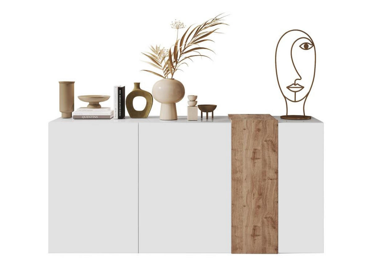 SIDEBOARD 3 Türen Pluton - L181 cm - Naturfarben, Holz (38/84.3/180.5cm) - Vente-Unique