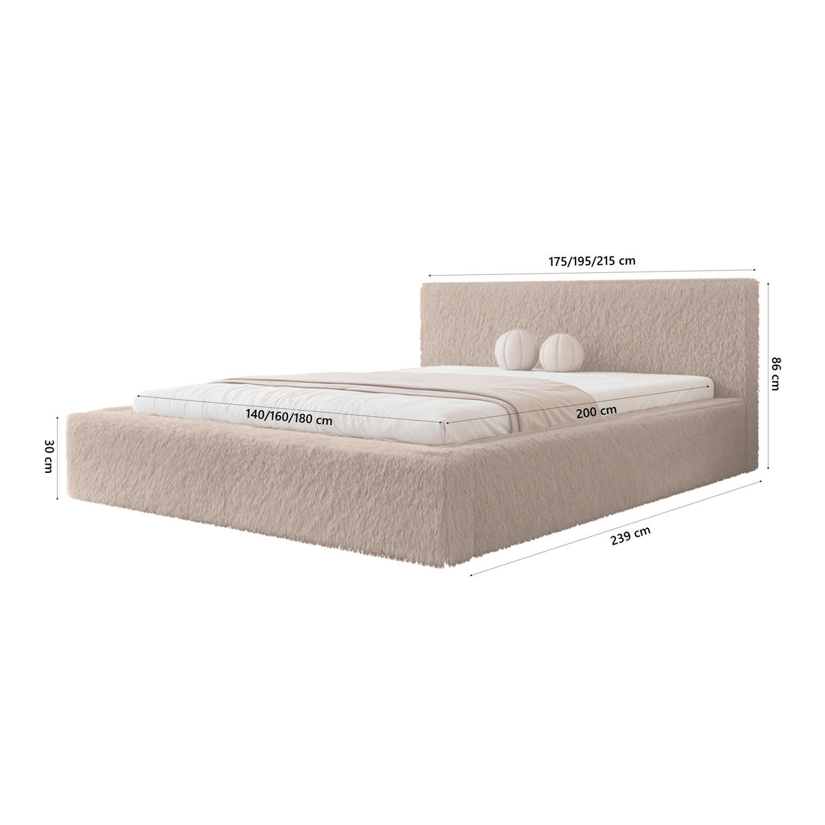 POLSTERBETT FLUMIA 180x200 cm, Braun - Braun, Textil (200/180cm) - Fedve