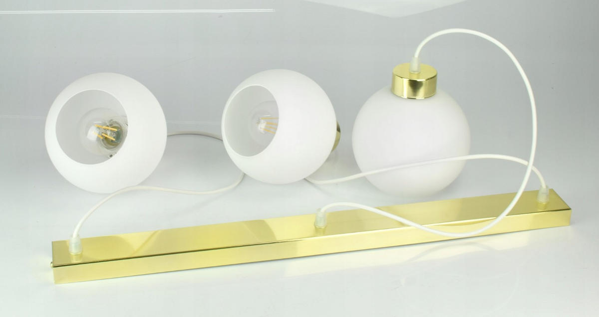 PENDELLEUCHTE GOLDGLAS - Goldfarben/Weiß, Glas/Metall (13/70/80cm) - kiki design