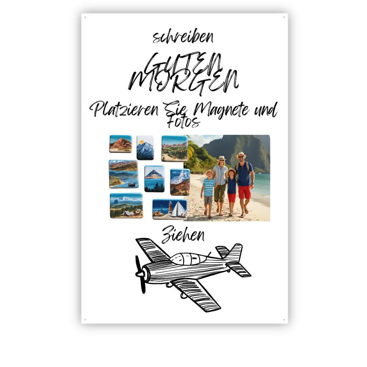 MAGNETTAFEL Unsere Reisen Weiß 50x85 cm - Weiß, Metall (50/85/0.7cm) - ANWICAR