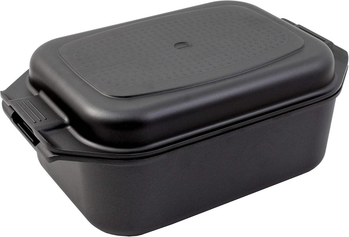 BRÄTER 2in1, Aluguss, Induktion, 8,7 Liter, Induktion, inkl. Topfhandschuhen - Schwarz, Metall (42/25.5/12cm) - Karcher
