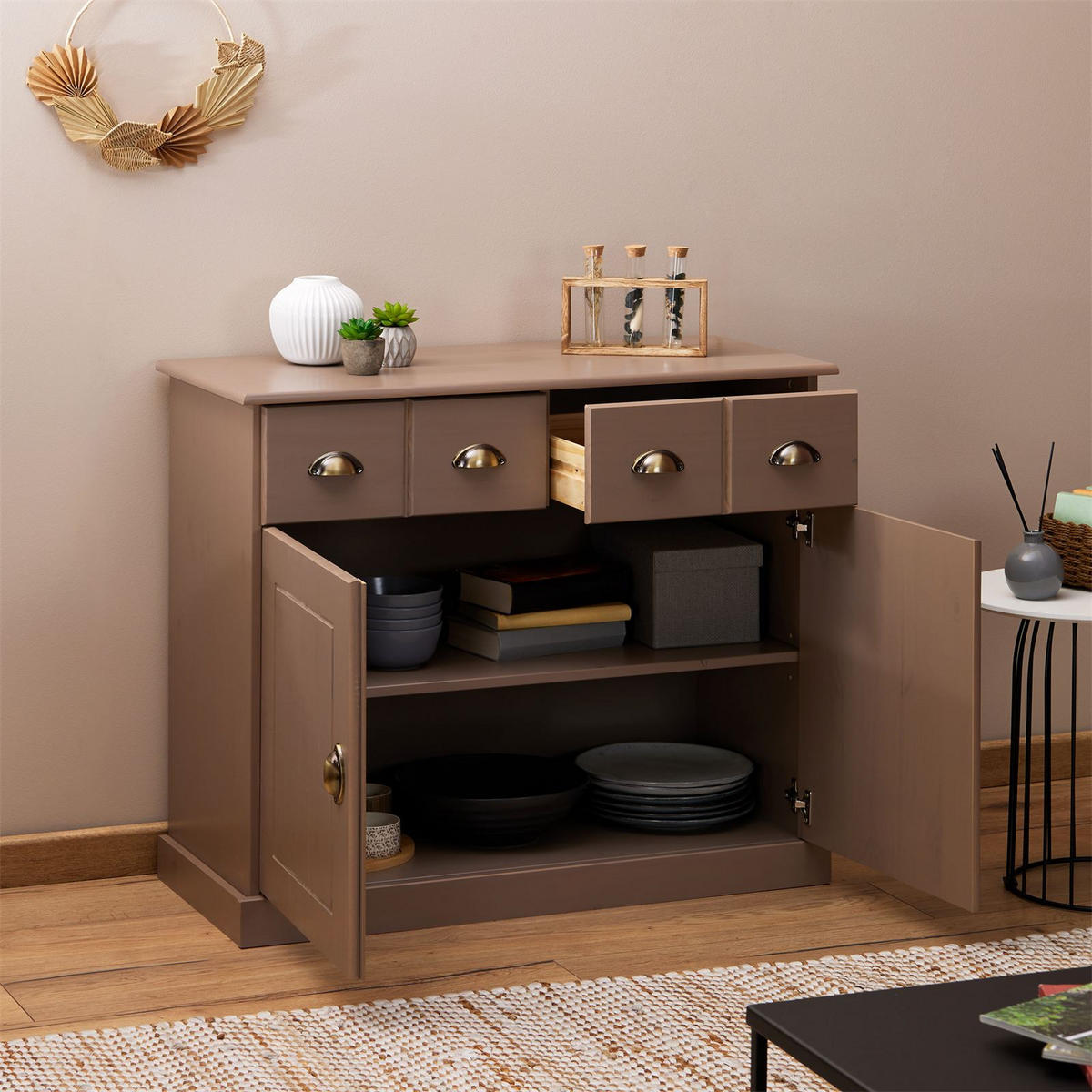 KOMMODE PARIS - Taupe, Holz (91/78/39cm) - IDIMEX