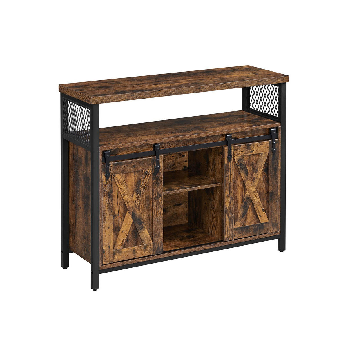 SIDEBOARD INDUSTRIESTIL - Braun, Holzwerkstoff (33/80/100cm) - Hansiro