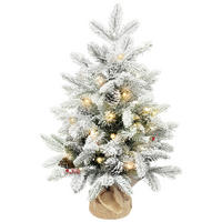 TISCH-WEIHNACHTSBAUM Kunststoff Metall Weiß - Grün, Kunststoff (60cm) - HOMCOM