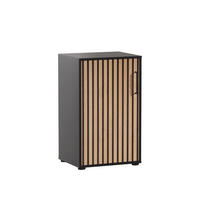 AKTENSCHRANK Raven Small 84x51x41 cm Akustikpaneele Eiche/Schwarz - Schwarz, Holz (51/84/41cm) - PROREGAL