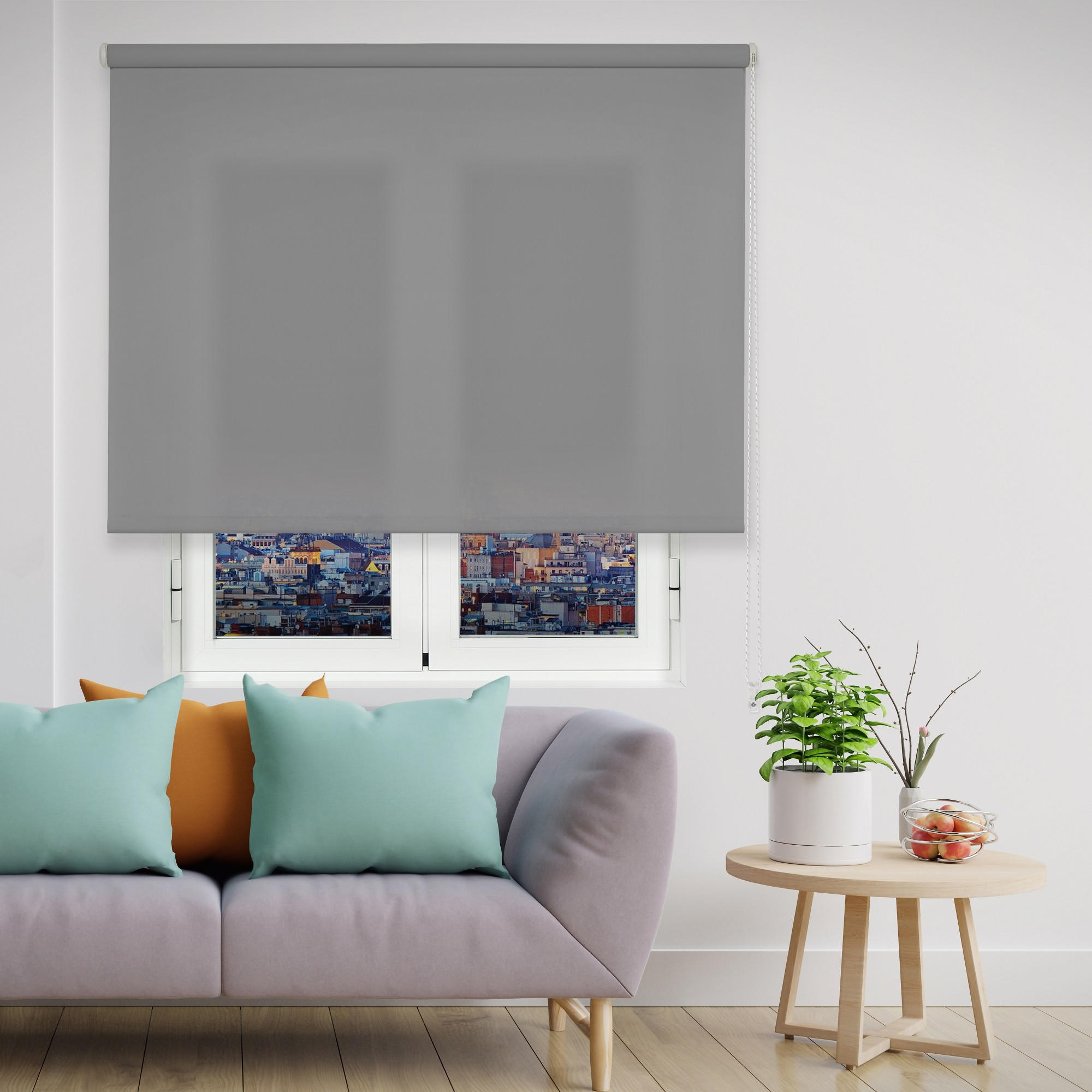 SEITENZUGROLLO lichtdurchlässig Basico - Grau, Textil (90/250/250cm) - VIEWTEX