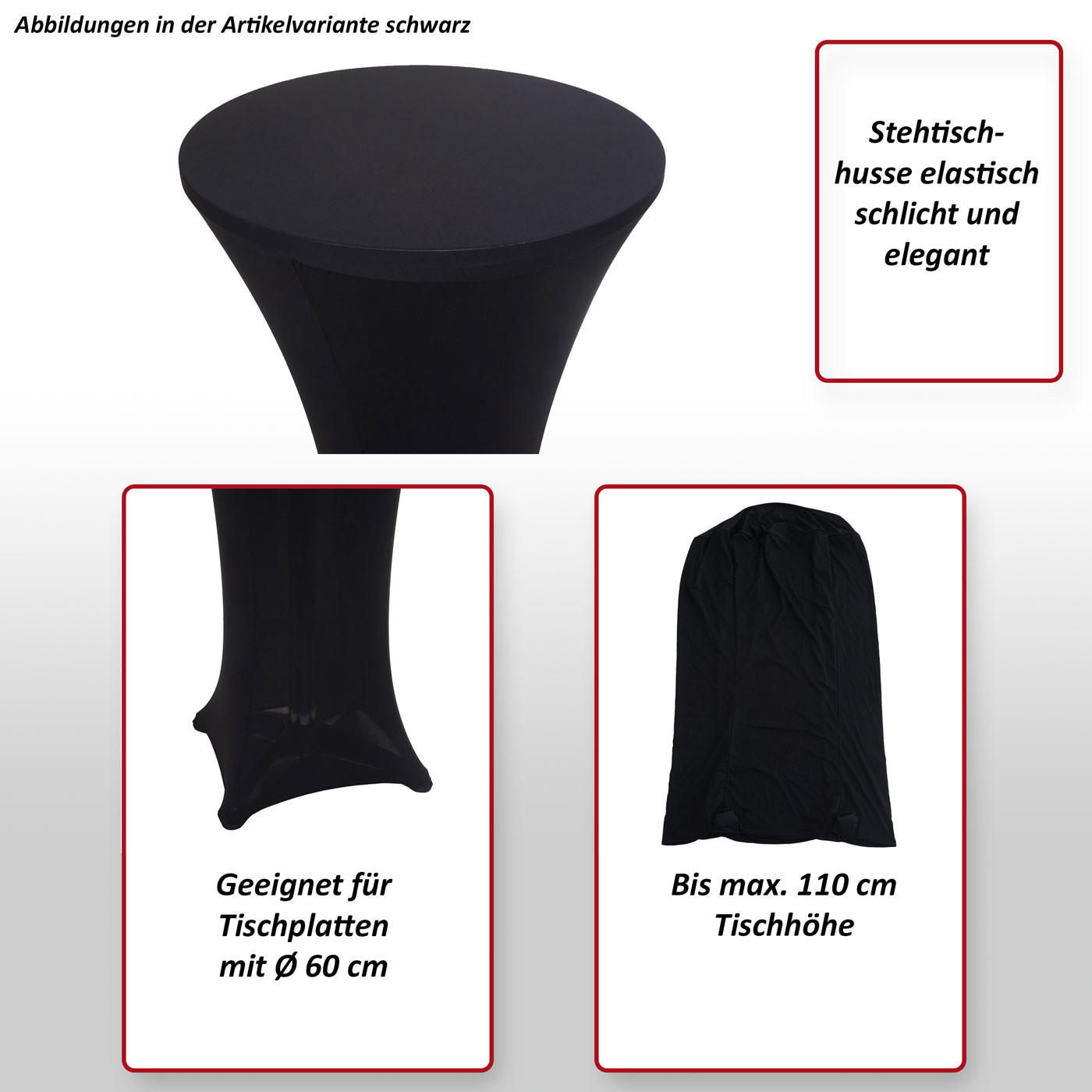 STEHTISCHHUSSE Weiß - Weiß, Textil (60/60cm) - MCW