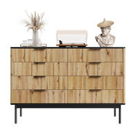 KOMODA 120/39,5/80 cm MDF přírodní/černá - černá, kompozitní dřevo (120/80/39.5cm) - BEAOK