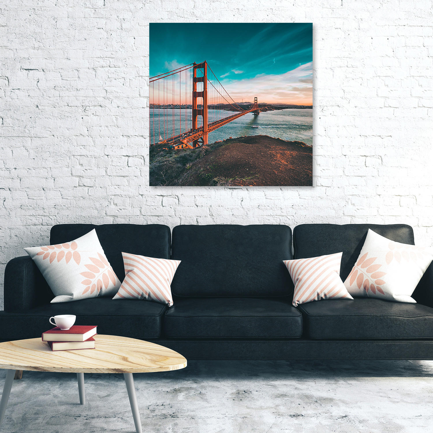 WANDBILD städte & architektur orange - Orange, Textil (50/50cm) - Feeby