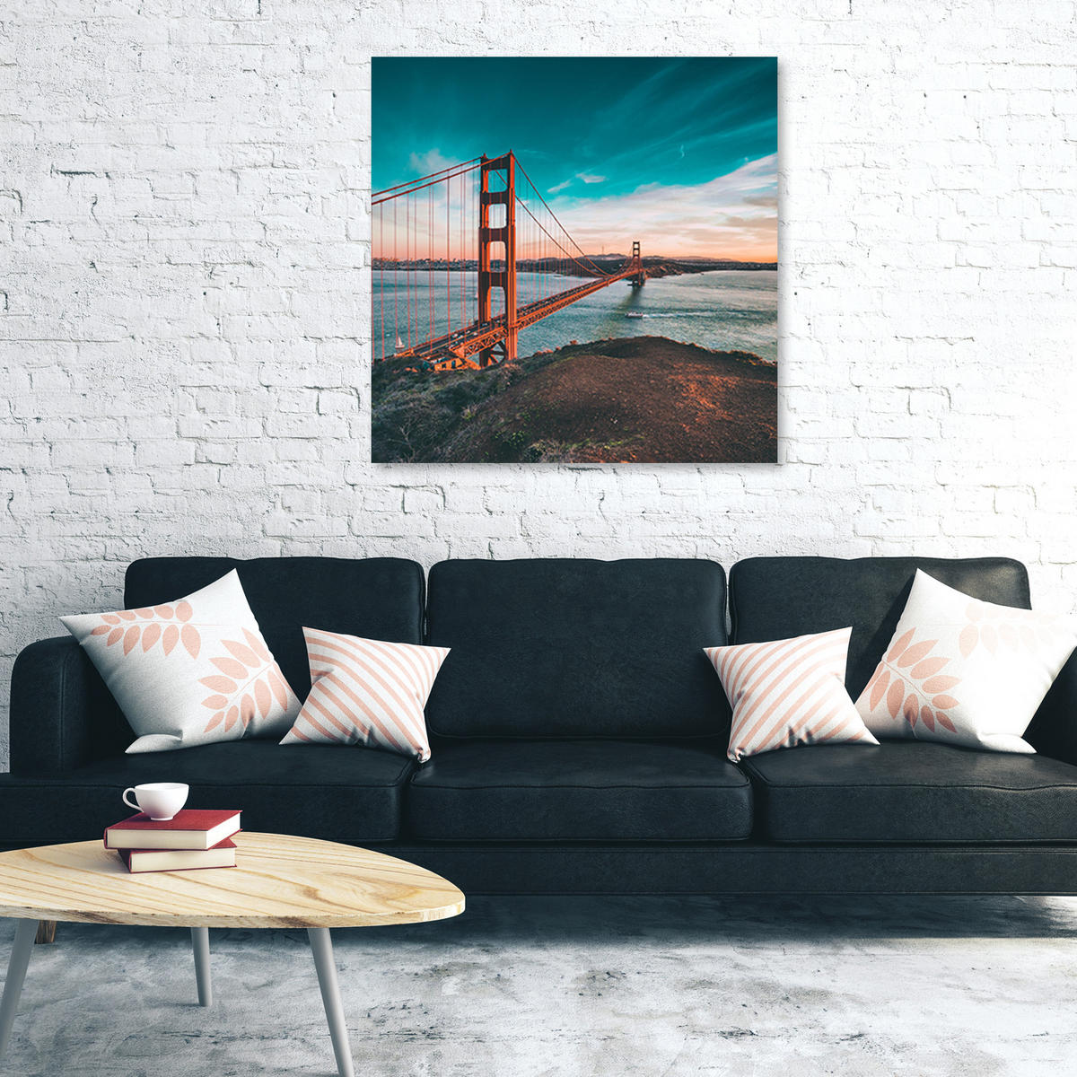 WANDBILD städte & architektur orange - Orange, Textil (50/50cm) - Feeby