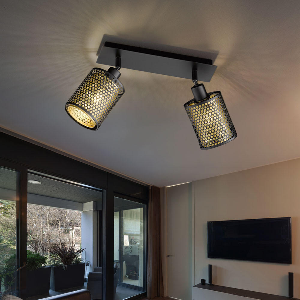 LED DECKENLEUCHTE Stahl Schwarz Gold - Schwarz, Metall (30/10/21cm) - Wofi