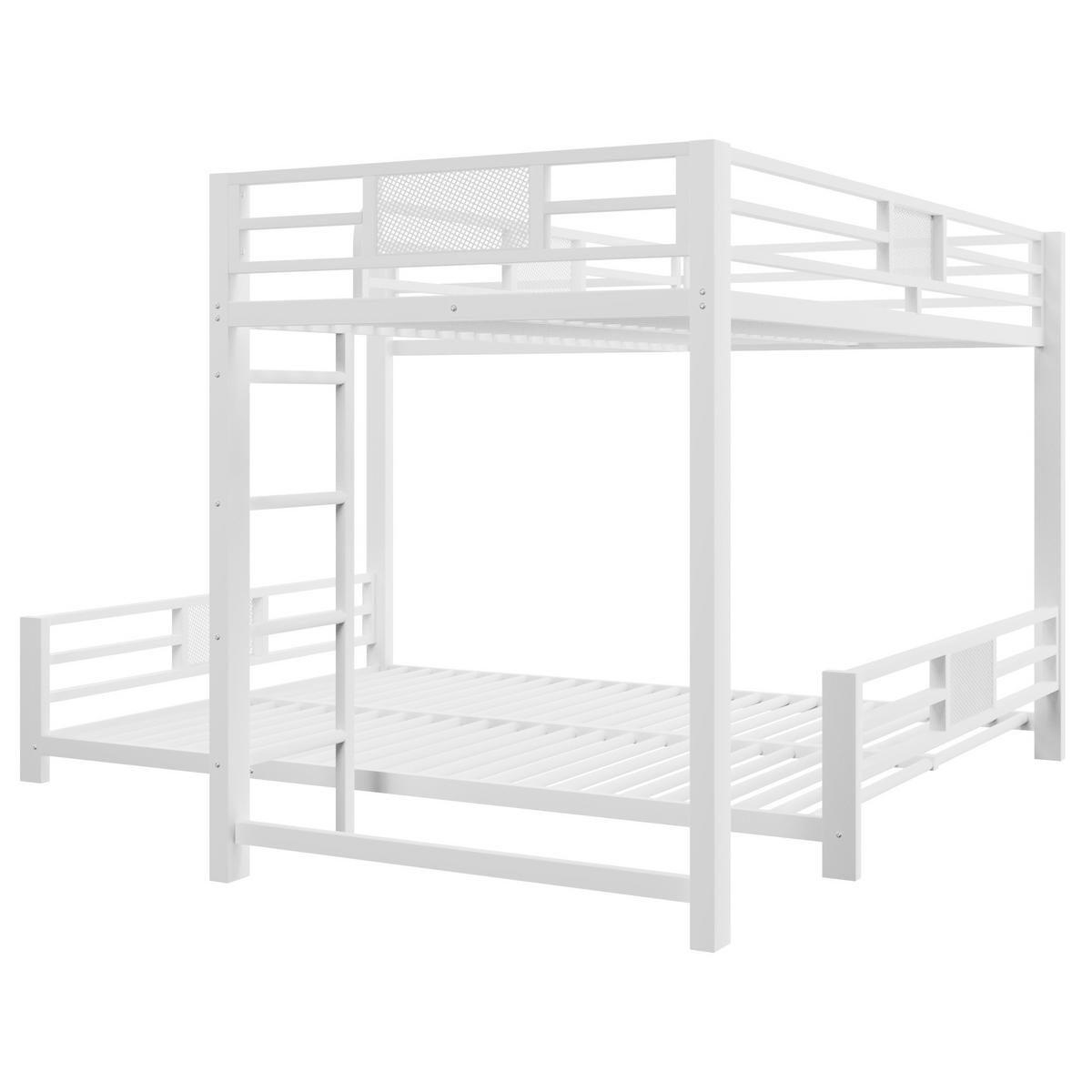 ETAGENBETT L-förmig 90x200/140x200 cm Metall Weiß - Weiß, Metall (140/200cm) - Meubliv