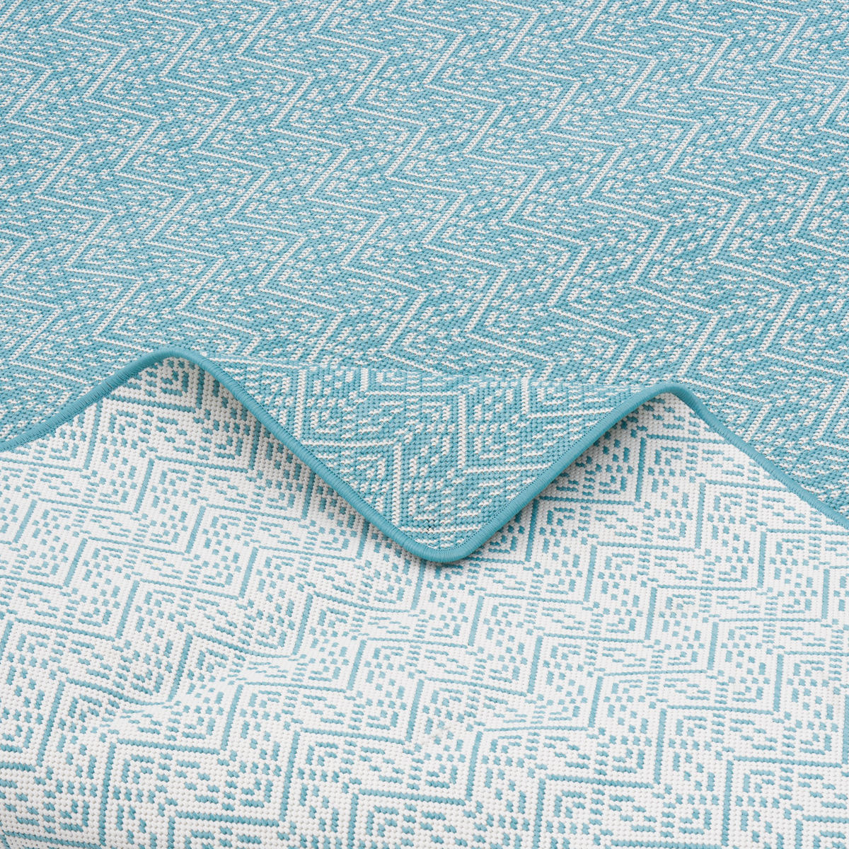 IN- UND OUTDOOR TEPPICH LÄUFER BEIDSEITIG CAPE COD - Hellblau, Textil (100/200cm) - Snapstyle