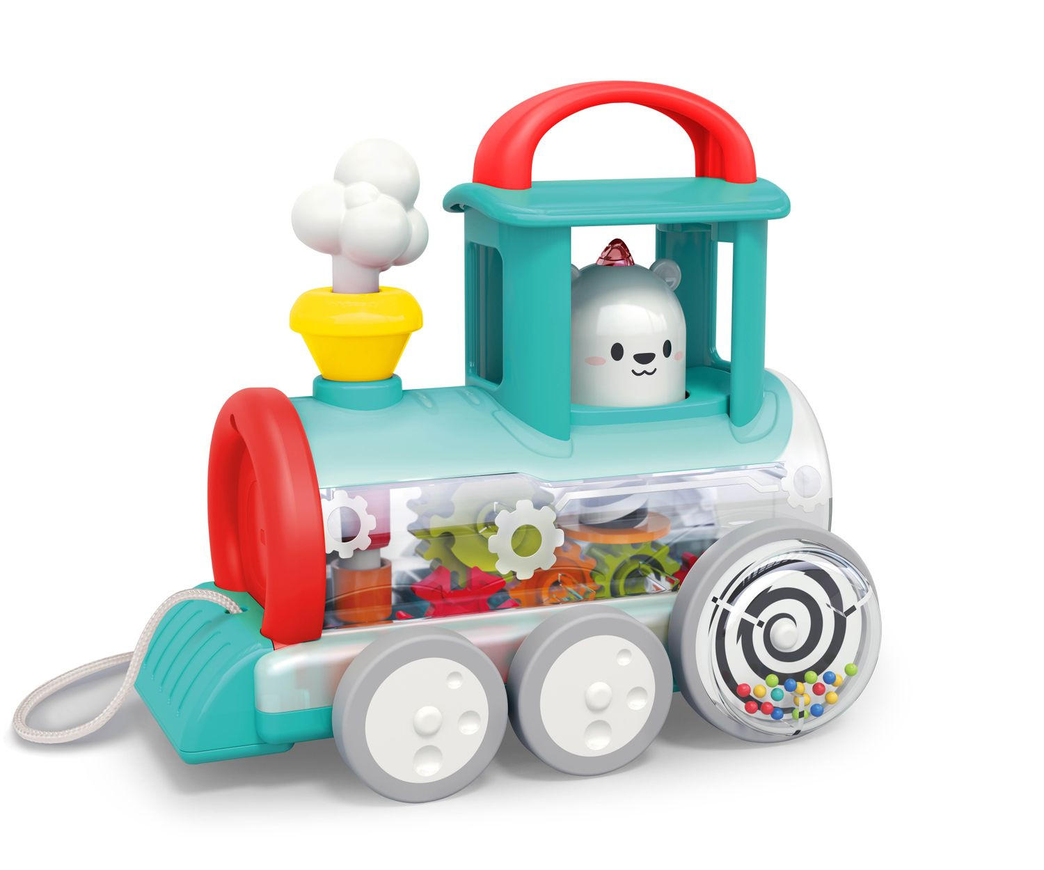 SPIELZEUG Nachziehspielzeug Zug E7995A bunt Räder, Ziehschnur, Motorikspielzeug, Zug, Krabbeln und Laufen - Multicolor, Kunststoff (10/15/15cm) - Moni
