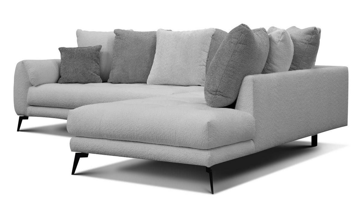 ECKSOFA CALME 5-Sitzer, hellgrau und dunkelgrau - Hellgrau, Holz/Textil (294/229cm) - Courtois Laville