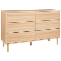 KOMODA s 6 zásuvkami Světle hnědá Sharpe - hnědá, kompozitní dřevo (120/74/40cm) - Beliani