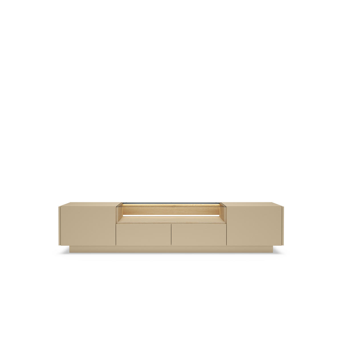 TV-SCHRANK: Kakao + Cremona-Eiche, 203 x 43,4 x 39,5 cm - Braun, Holzwerkstoff (203/43.4/39.5cm) - 3XE LIVING