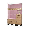 GARDEROBEN-SET 196/126/45,6 - Pink/Schwarz, Holz/Kunststoff (126/196/45.6cm) - Abiks Möbel