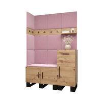GARDEROBEN-SET 196/126/45,6 - Pink/Schwarz, Holz/Kunststoff (126/196/45.6cm) - Abiks Möbel