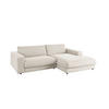 ECKSOFA MADELINE Hellgrau Cord - Hellgrau/Schwarz, Kunststoff/Textil (270/190cm) - KAWOLA