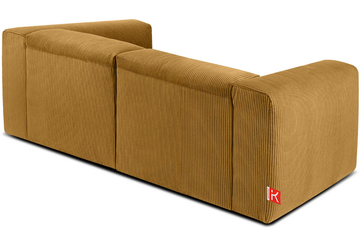 2-SITZER-MODULSOFA BUFFO mit extrem weicher und bequemer Sitzfläche, Kordstoff, gelb - Gelb, Textil (210/73/96cm) - KONSIMO®