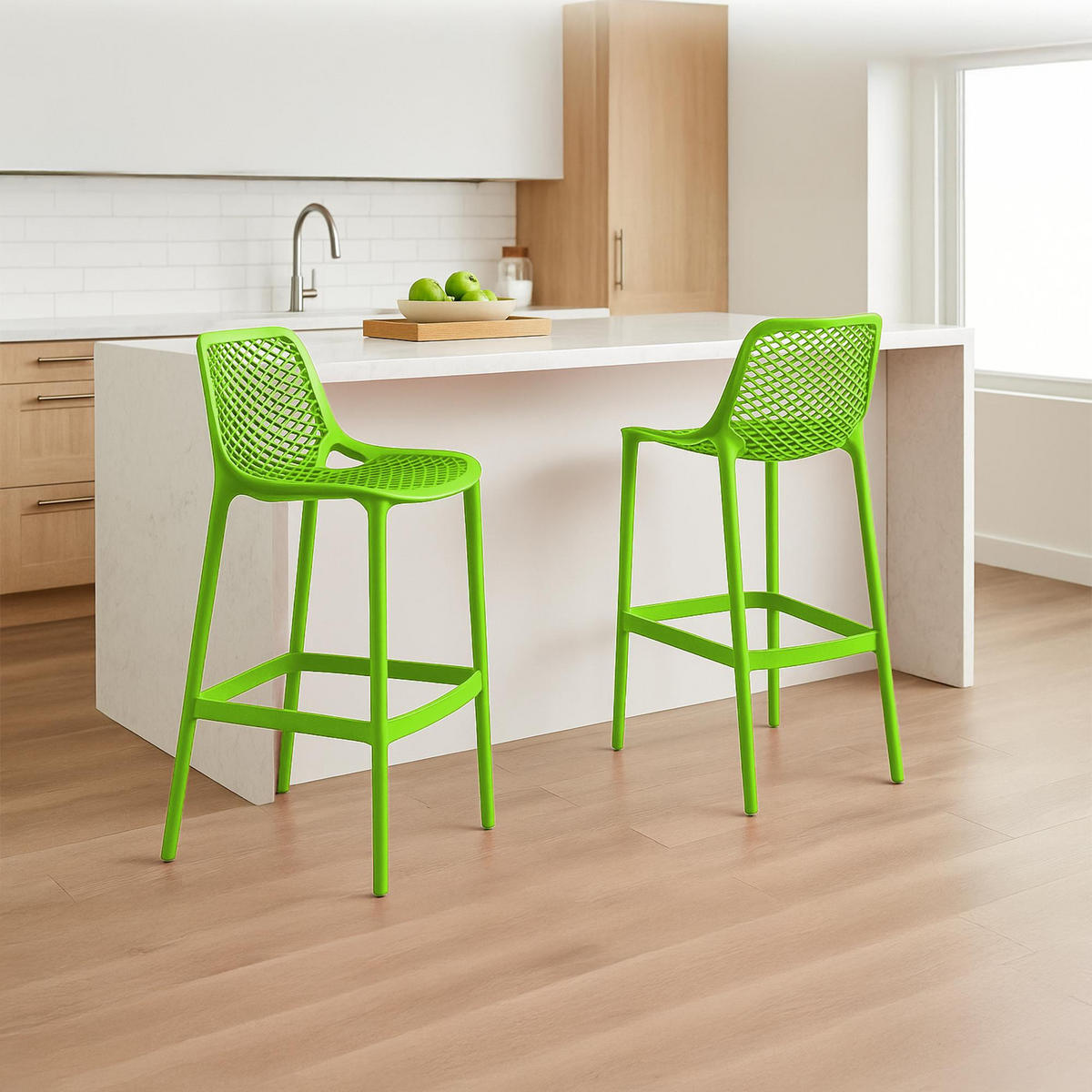 BARHOCKER 2er Set Kunststoff grün - Grün, Kunststoff (45/105/53cm) - CLP