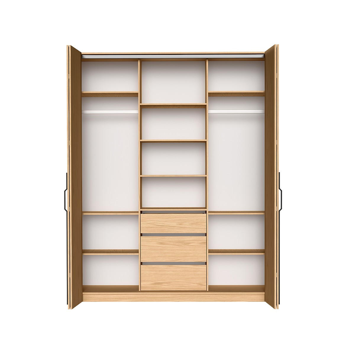 DREHTÜRENSCHRANK ANCONA 200/240/58cm 4-türig Eichefarben - Eichefarben, Holzwerkstoff (200/240/58cm) - MASSENO