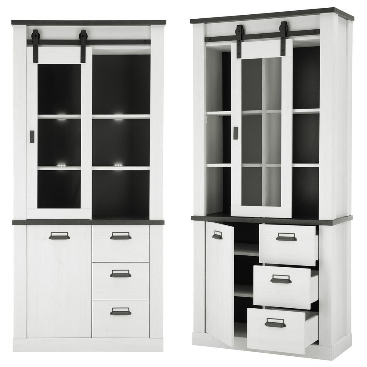 WOHNZIMMER-SET 6-TLG. Shelton-61 - Weiß, Holzwerkstoff (570/201/43cm) - Lomado