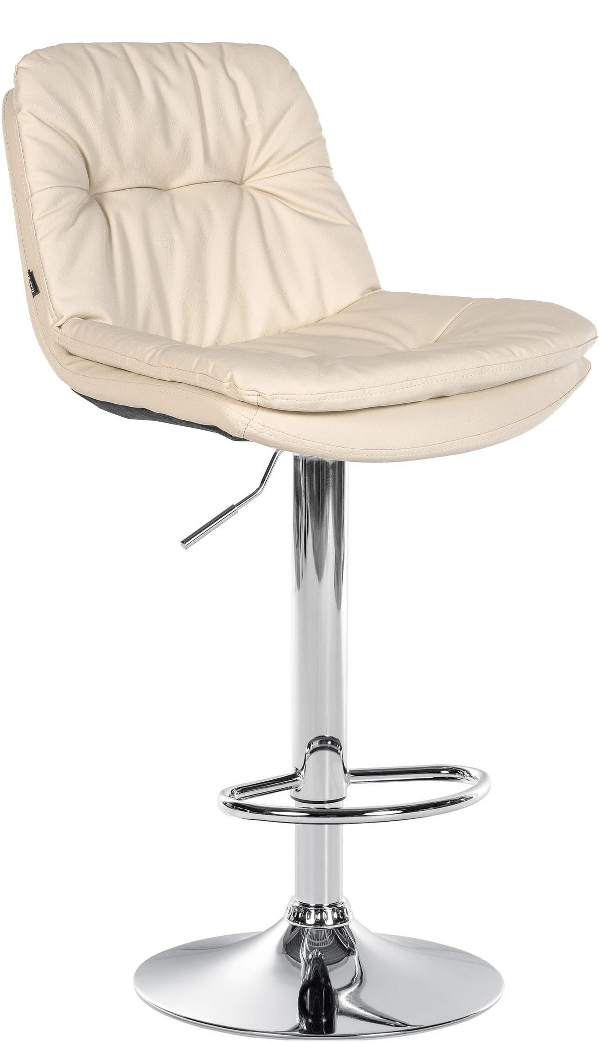 BARHOCKER Lederlook creme - Creme/Schwarz, Textil (46/92/54cm) - CLP