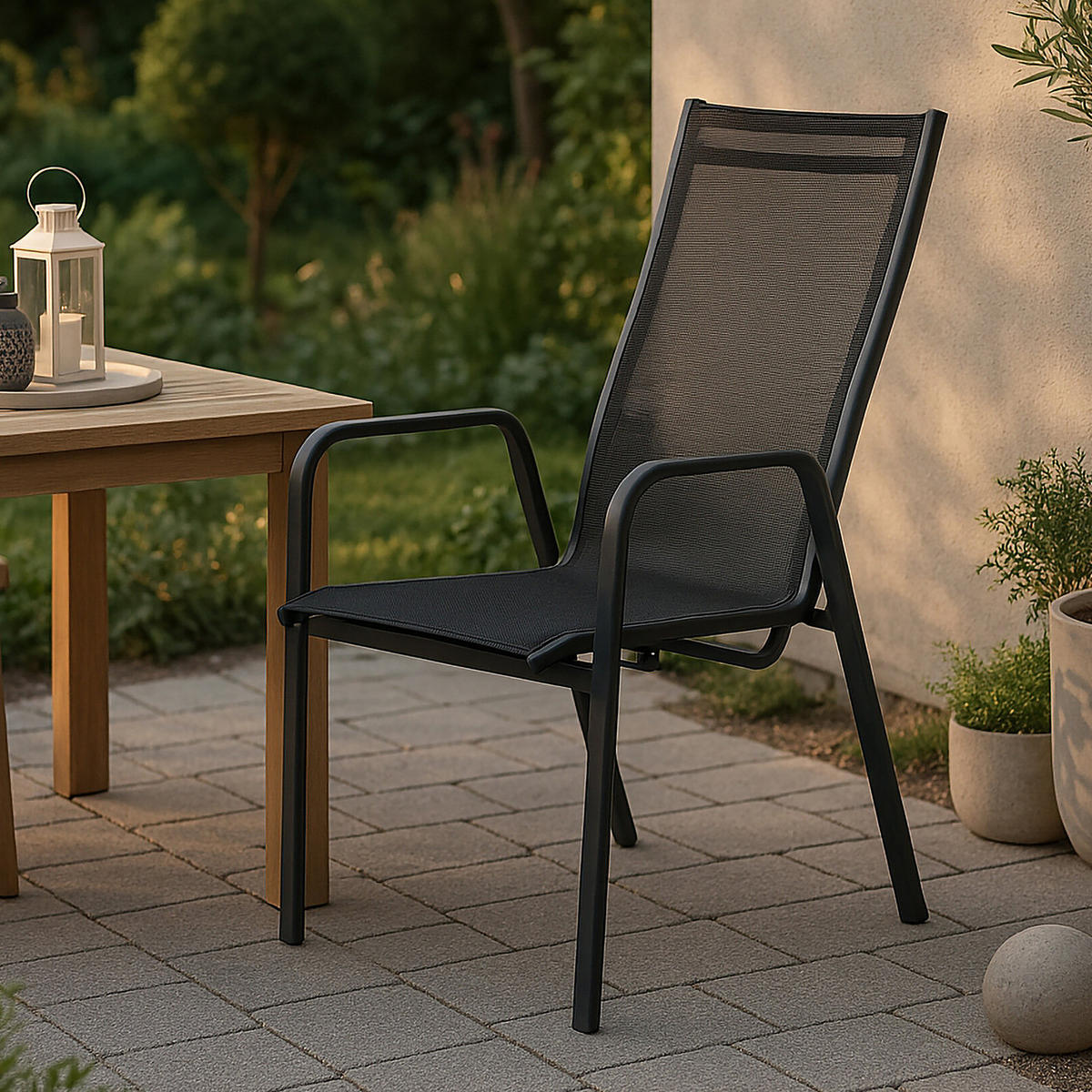 ARMLEHNENSTUHL - Schwarz - PVC - 57 x 110 x 65 cm - Schwarz, Kunststoff (57/110/65cm) - home24