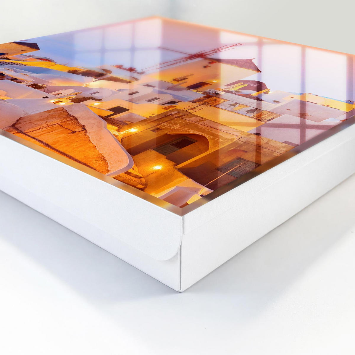 SCHLÜSSELBOX Weiß 30x30 cm – Türöffnung nach rechts - Griechische Insel - Weiß, Metall (30/30/5cm) - TULUP