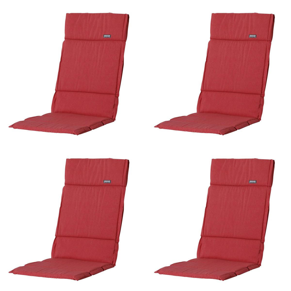 GARTENSTUHLKISSEN Panama 125/50 cm 4er-Set - Rot, Textil (50/3/125cm) - Madison