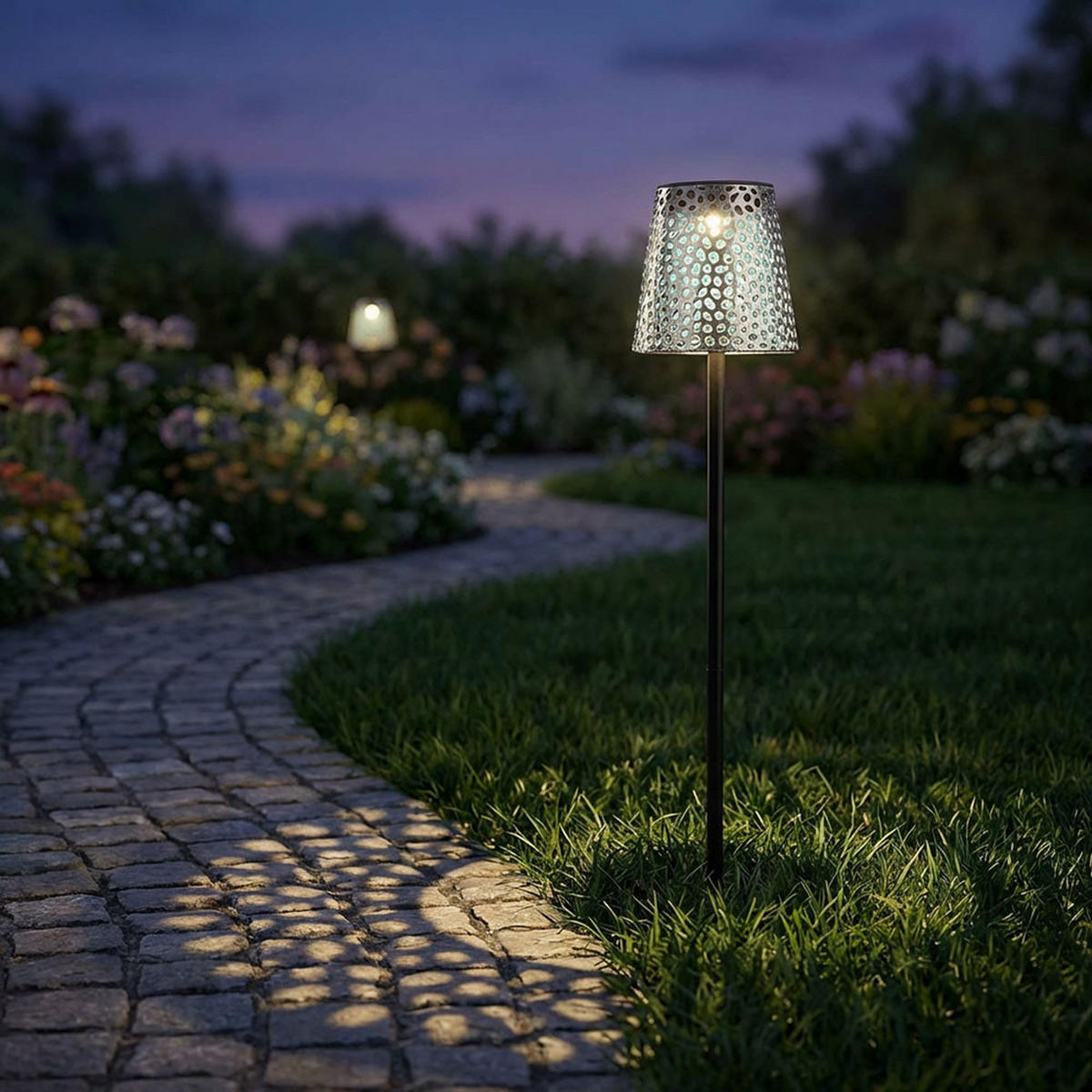 LED SOLAR WEGELEUCHTE Metall Silber - Silberfarben, Metall (12/12/70cm) - Globo Lighting