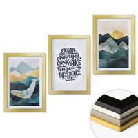 WANDBILDER 3er Set - 20x30 cm Goldrahmen - Abstrakte Berginspiration - Goldfarben, Kunststoff (20/30cm) - ArtPrintCave