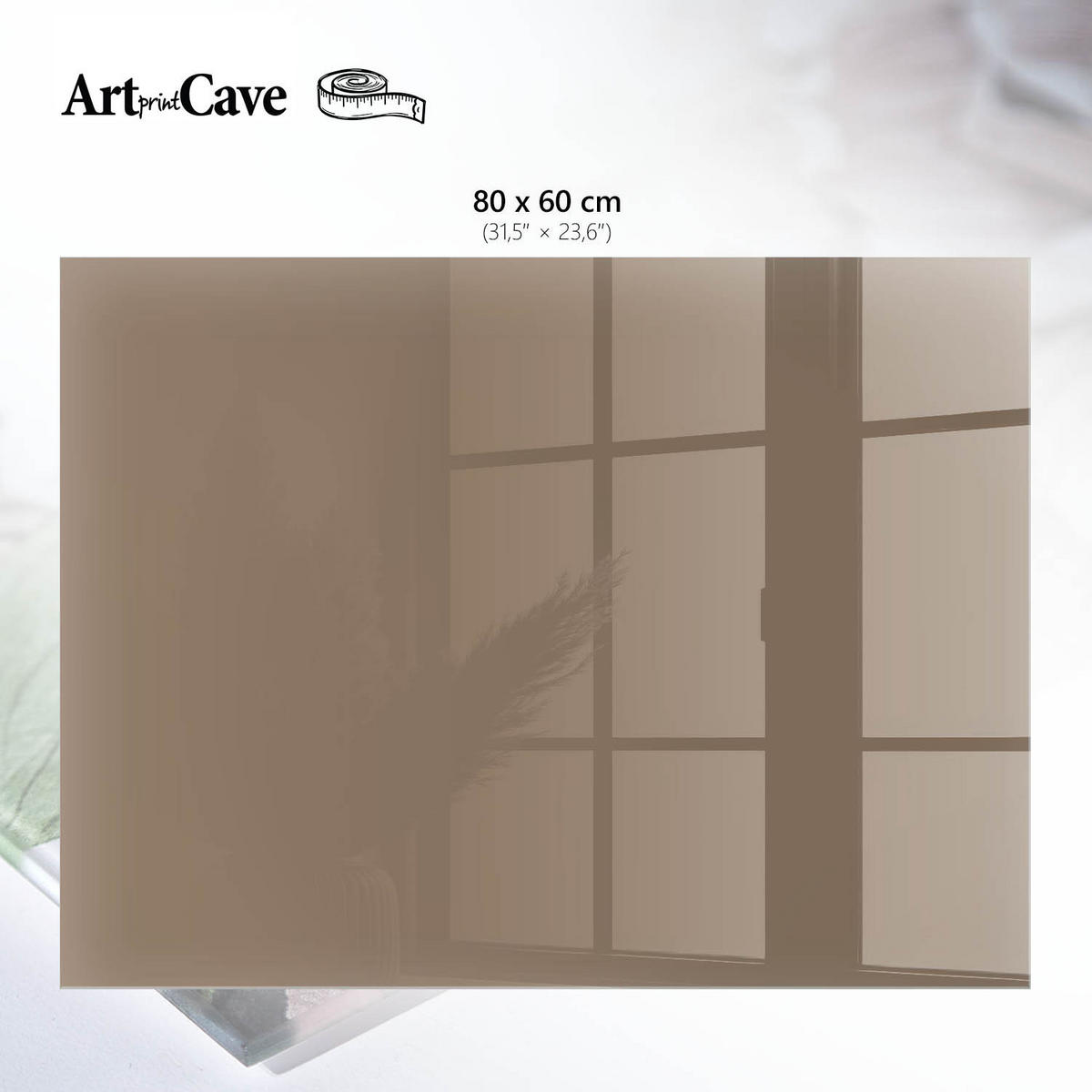 GLASPLATTE 80x60 cm – Hellbraun - Rot, Glas (0.4/80/60cm) - ArtPrintCave