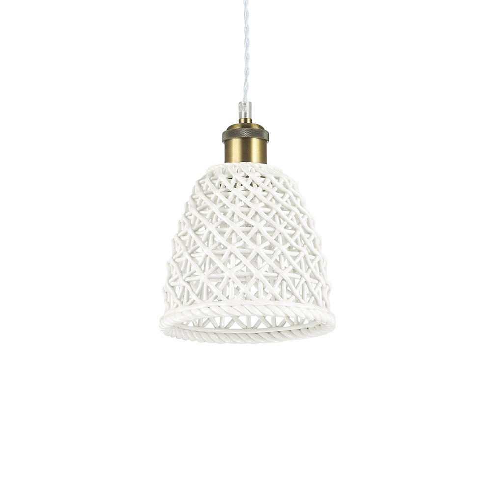PENDELLEUCHTE Lugano Weiß - Weiß, Metall (8.5/8.5/31cm) - Ideal Lux