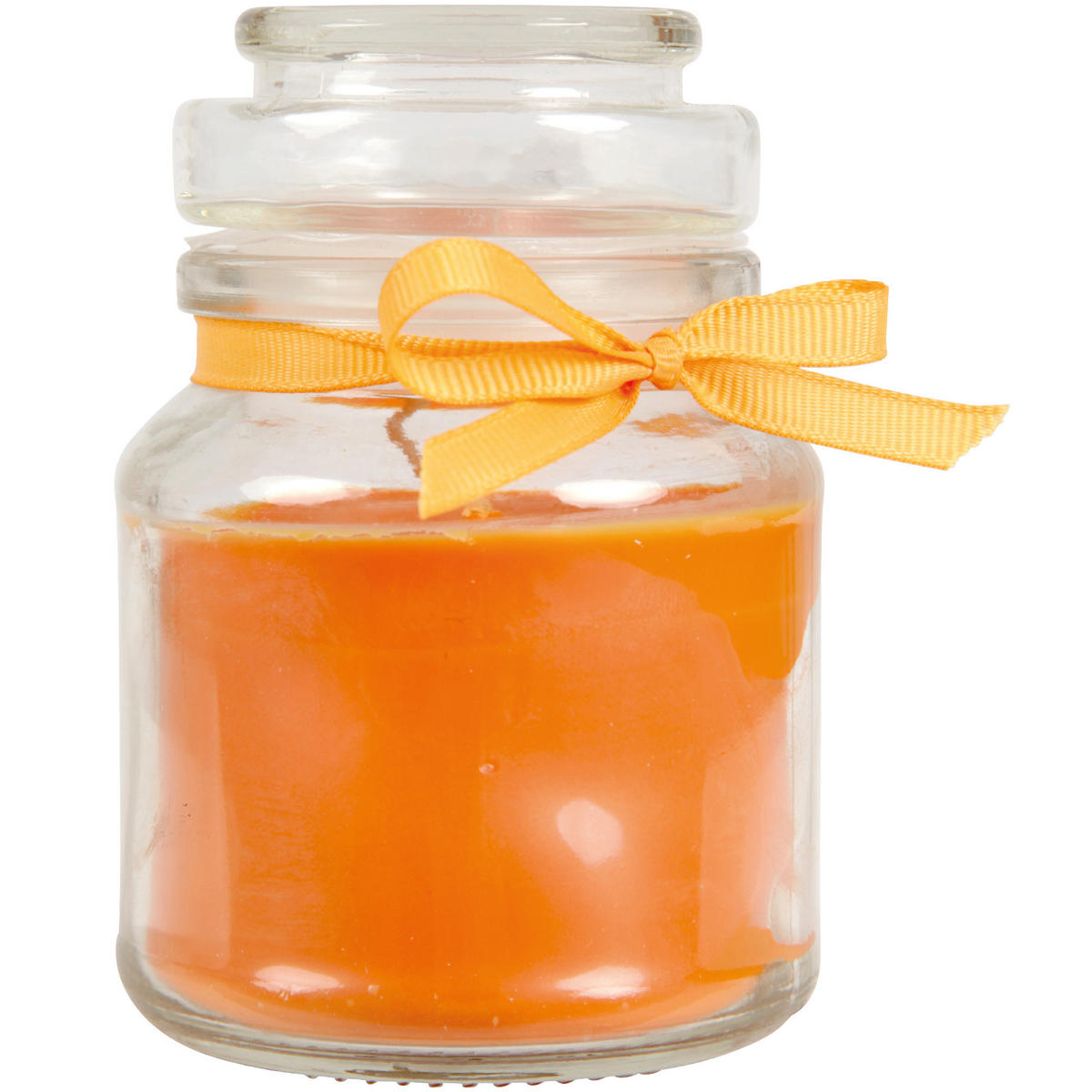 DUFTKERZE im Bonbonglas mit Deckel Honigmelone 30h - Orange, Glas (7/10cm)