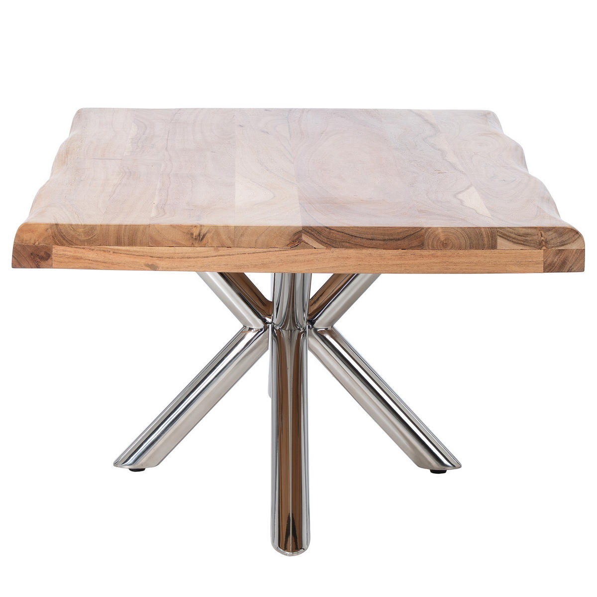 HOME24 Couchtisch KHENO - Edelstahlfarben, Holz/Metall (70/120/45cm) - home24