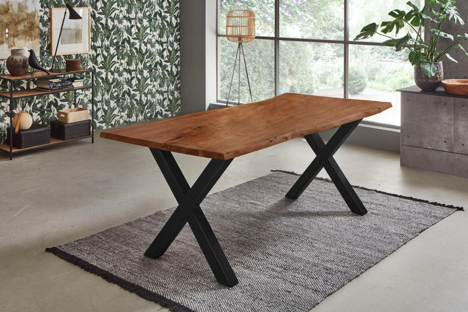 ESSTISCH FREDERIK - Schwarz/Braun, Holz/Metall (100/260/77cm) - SAM