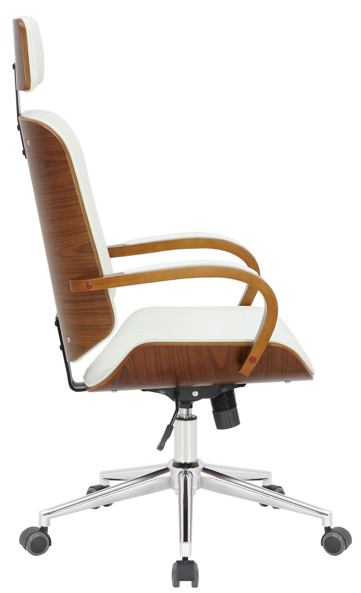 BÜROSTUHL Daytona, Walnuss/Weiß - Weiß, Textil/Metall (70/125/70cm) - TPFLiving