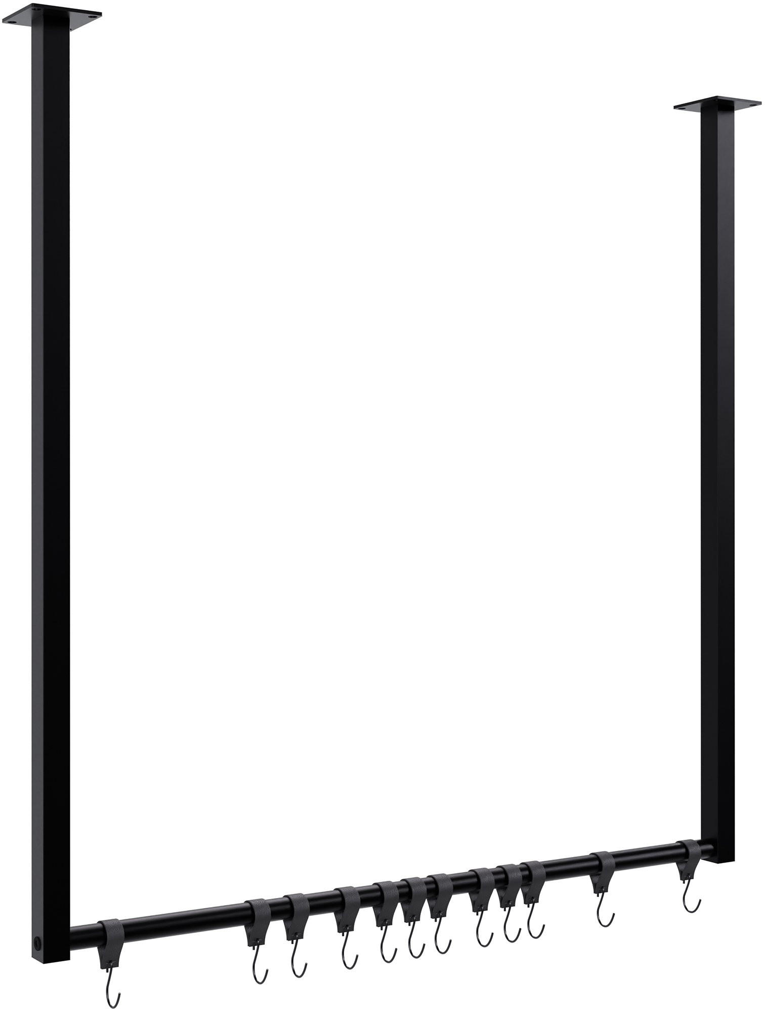 KLEIDERSTÄNDER 150x38x120-schwarz-Metall - Schwarz, Metall (80/80/7cm) - CLP