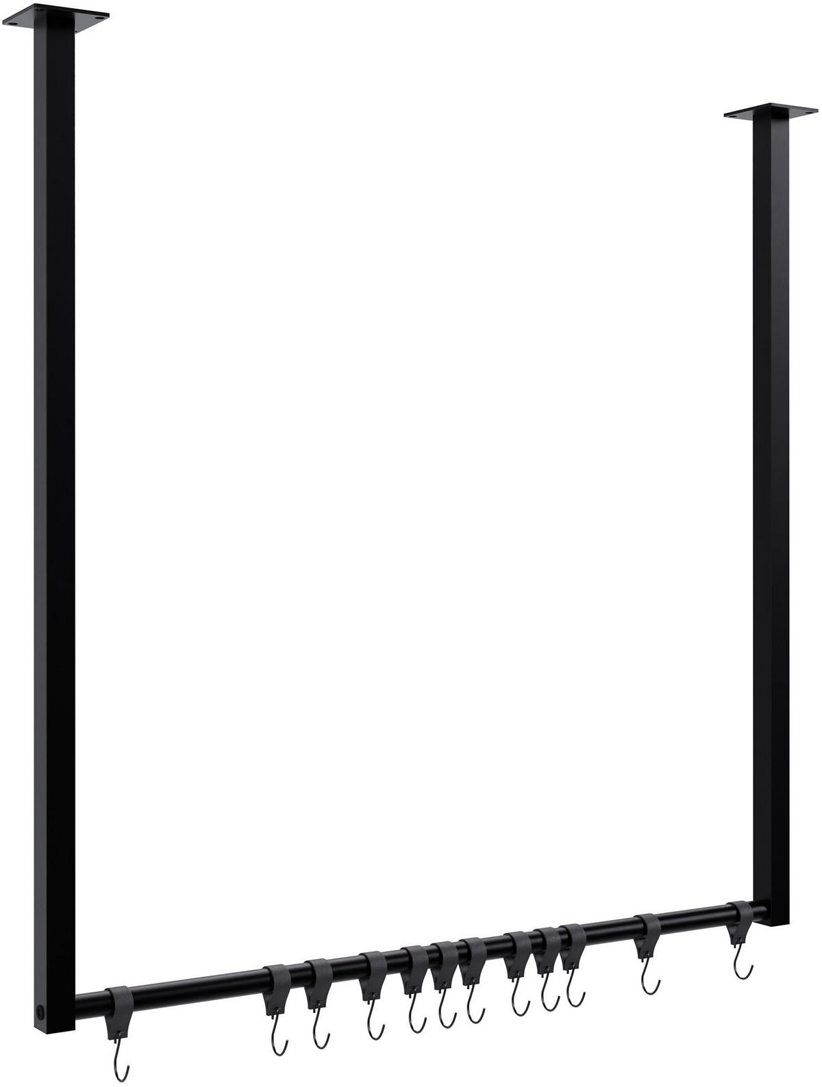 KLEIDERSTÄNDER 150x38x120-schwarz-Metall - Schwarz, Metall (80/80/7cm) - CLP