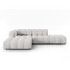 ECKSOFA modular links Lupine aus Chenille-Stoff hellgrau 5 Sitzplätze - Hellgrau, Textil (177/299cm) - Micadoni
