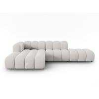 ECKSOFA modular links Lupine aus Chenille-Stoff hellgrau 5 Sitzplätze - Hellgrau, Textil (177/299cm) - Micadoni