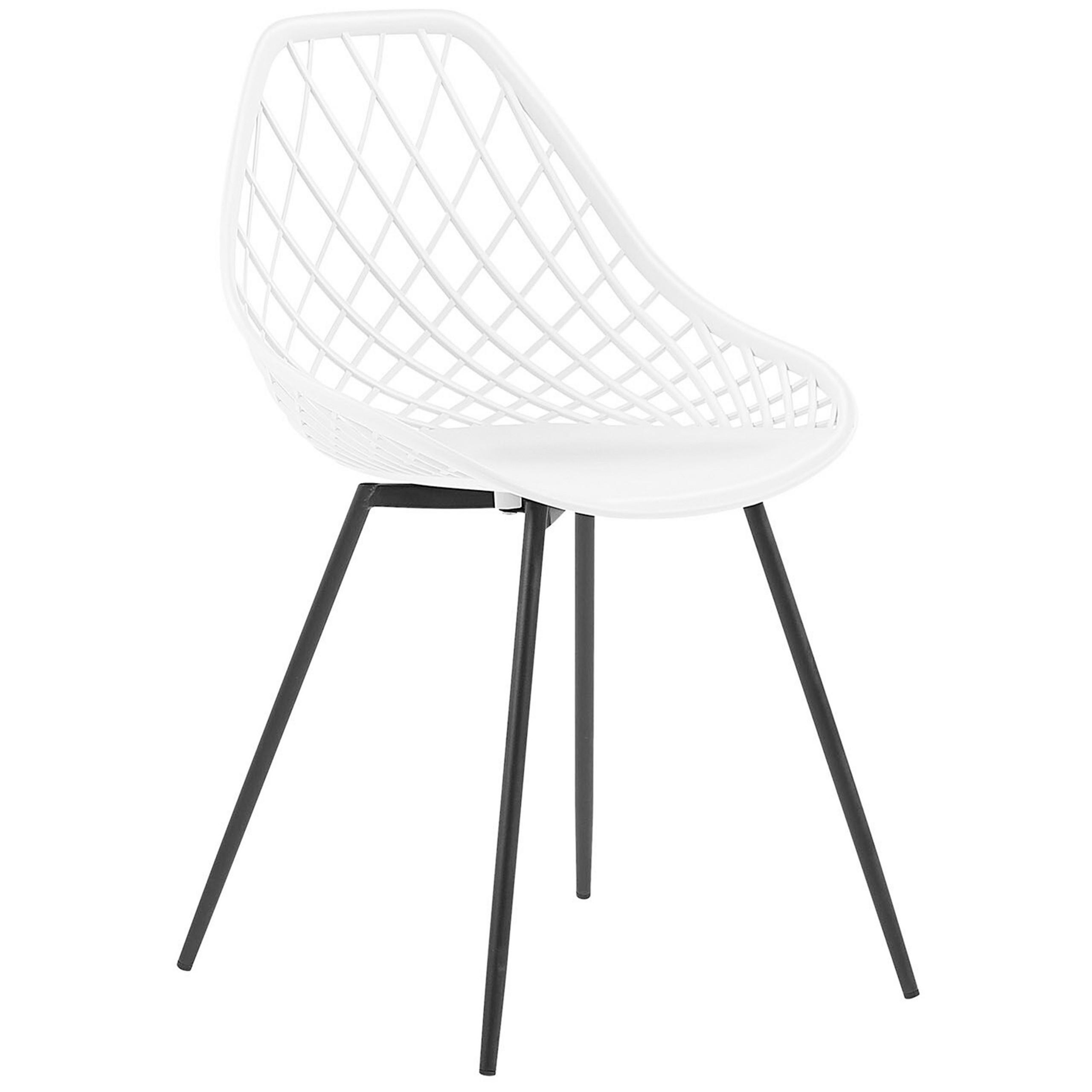 ESSZIMMERSTUHL 2er-Set Kunststoff Weiß Canton - Weiß, Kunststoff/Metall (46/86/52cm) - Beliani