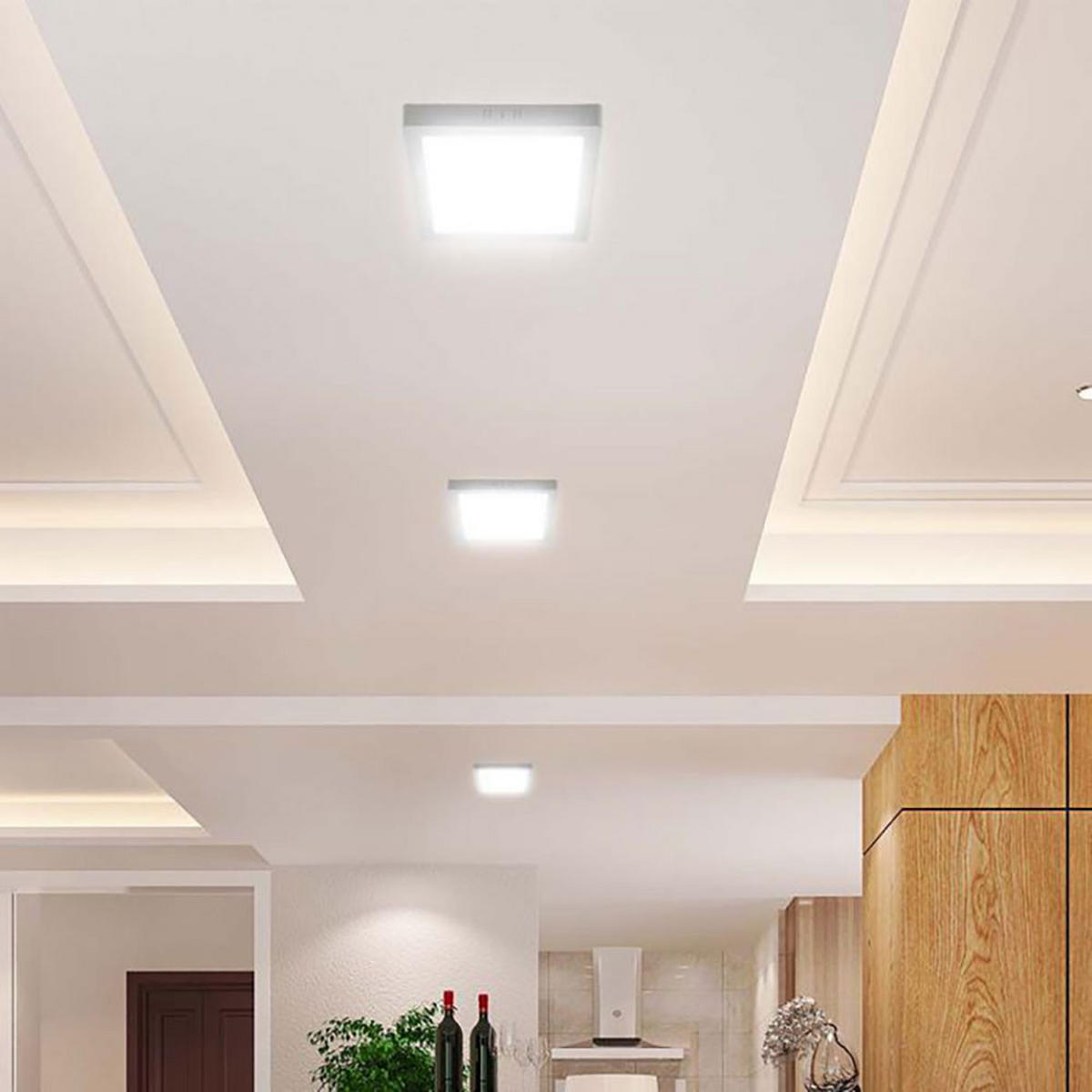 LED DECKENLEUCHTE Kunststoff Weiß - Weiß, Kunststoff (21.4/21.4/3.1cm)