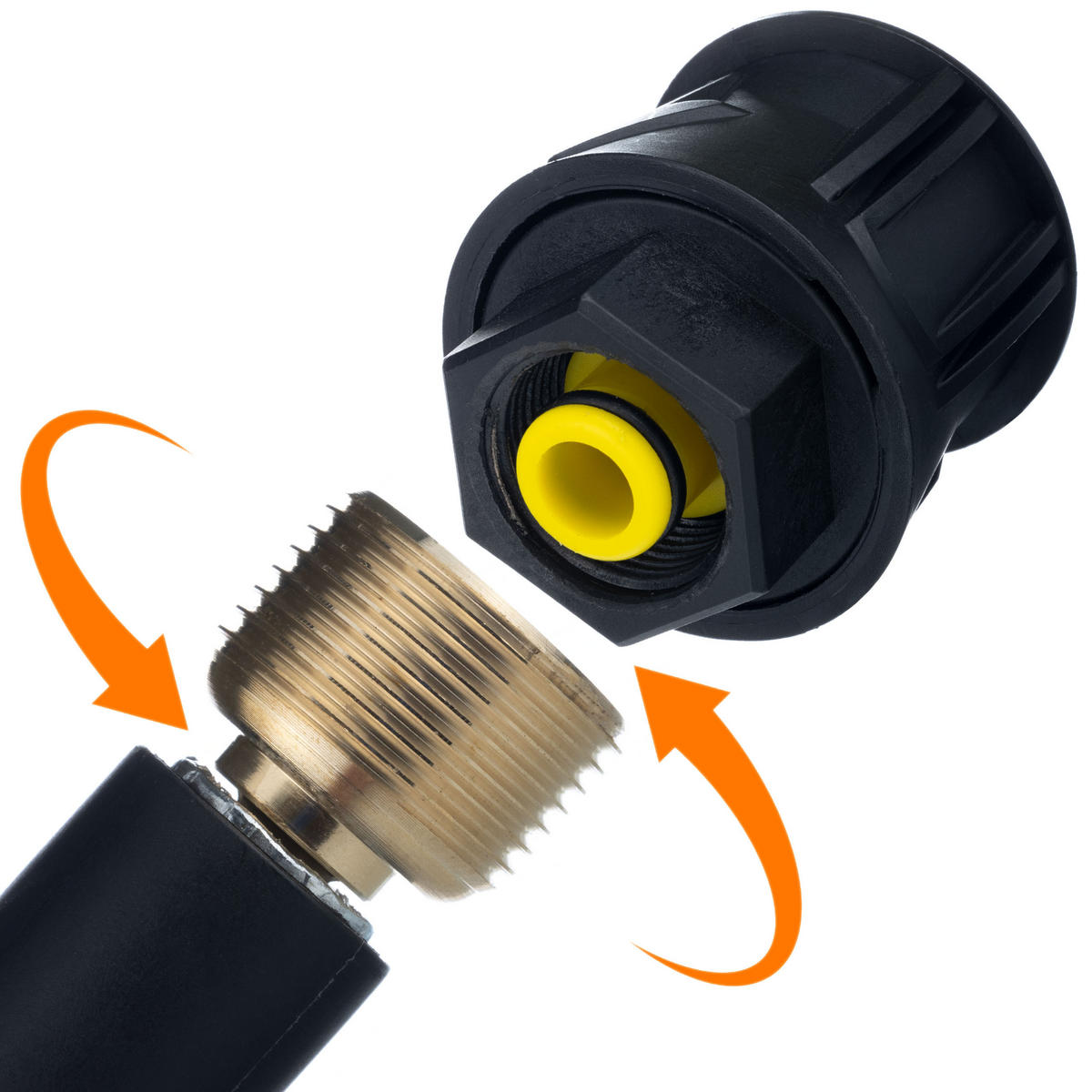 SCHLAUCH K2-K7 Verlängerung 15 m, Click Connect, Hochdruck, 200 bar, 60 °C - Multicolor, Kunststoff/Metall (28/8/28cm)