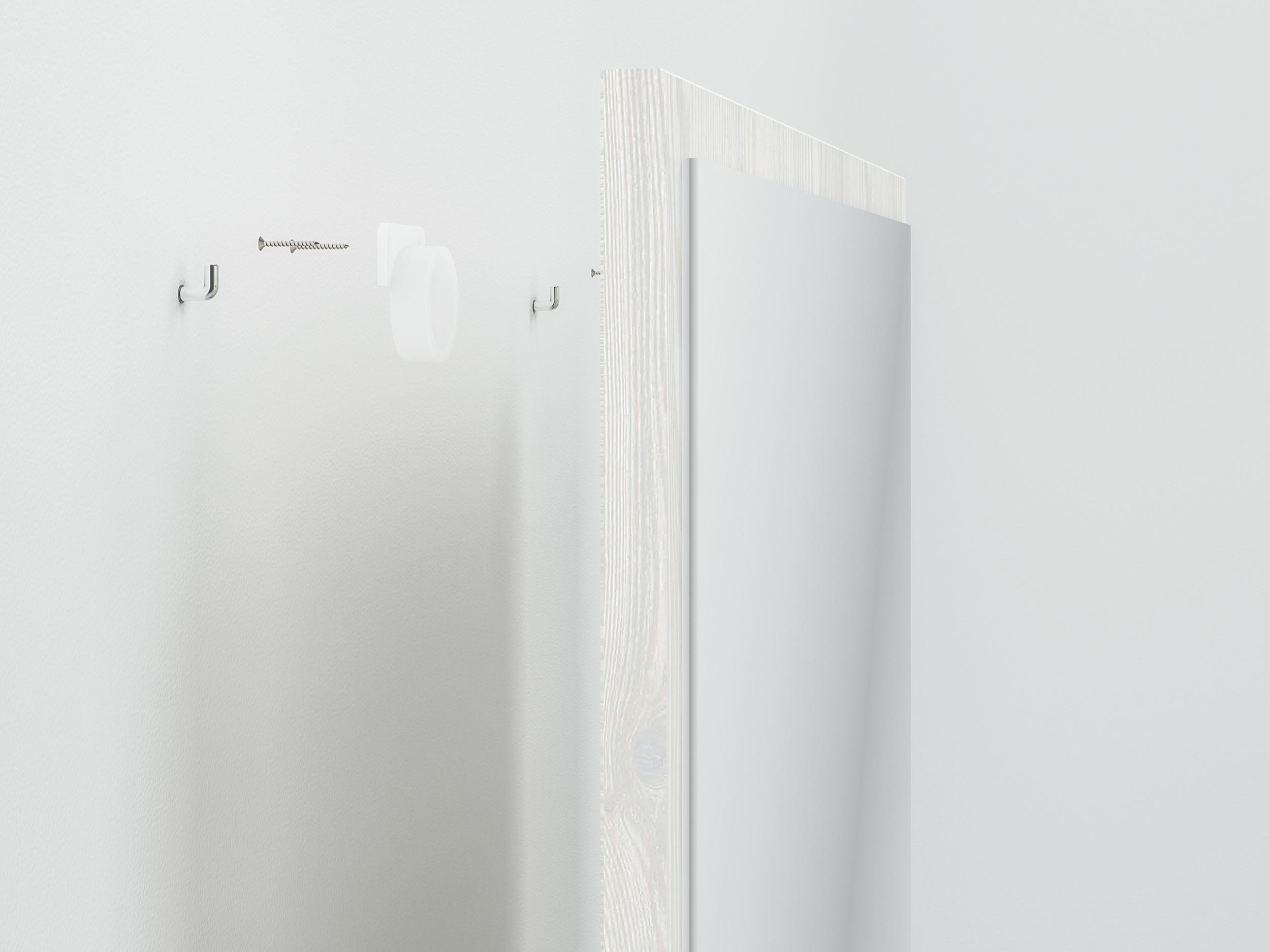 SPIEGEL Hyga Pinie weiß 50 / 2 / 65cm - Weiß, Holzwerkstoff (50/82/2cm) - Feldmann-Wohnen
