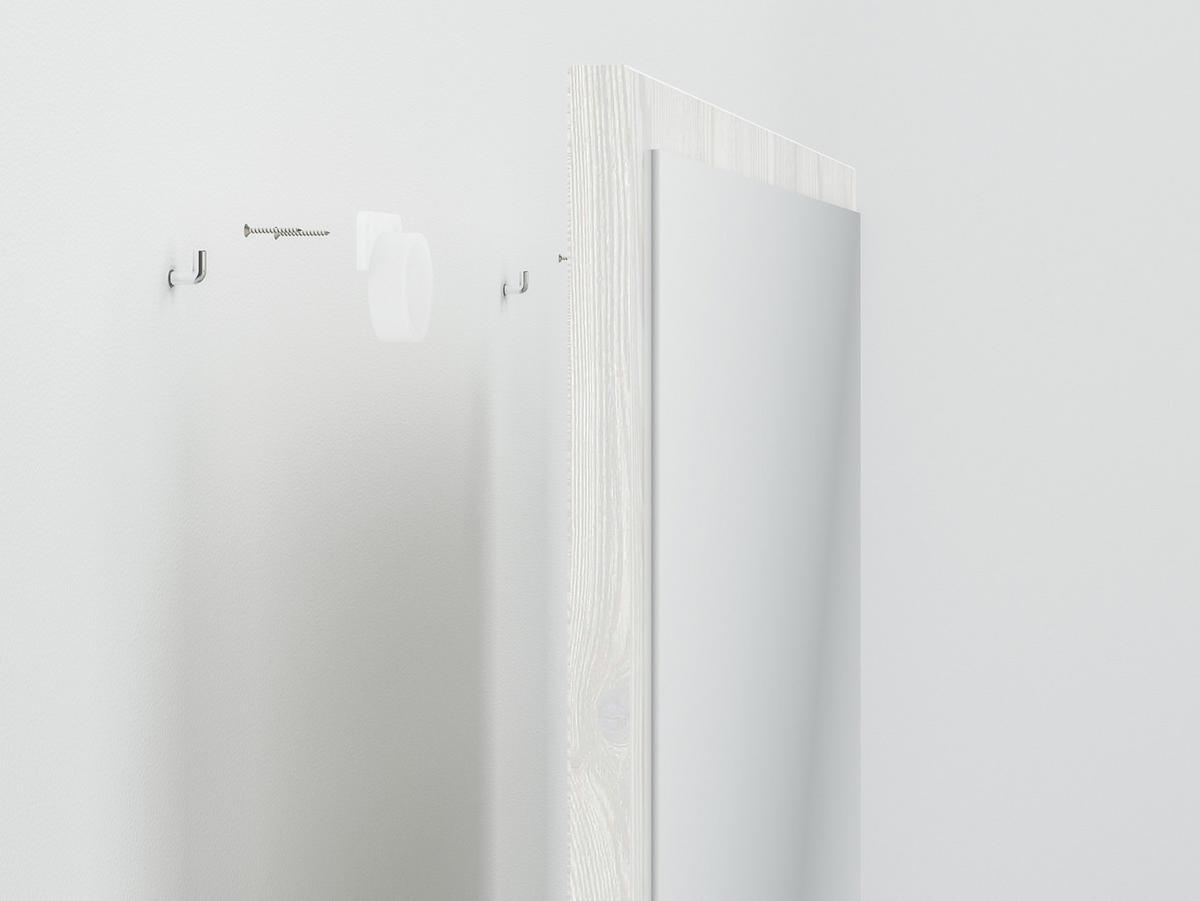 SPIEGEL Hyga Pinie weiß 50 / 2 / 65cm - Weiß, Holzwerkstoff (50/82/2cm) - Feldmann-Wohnen