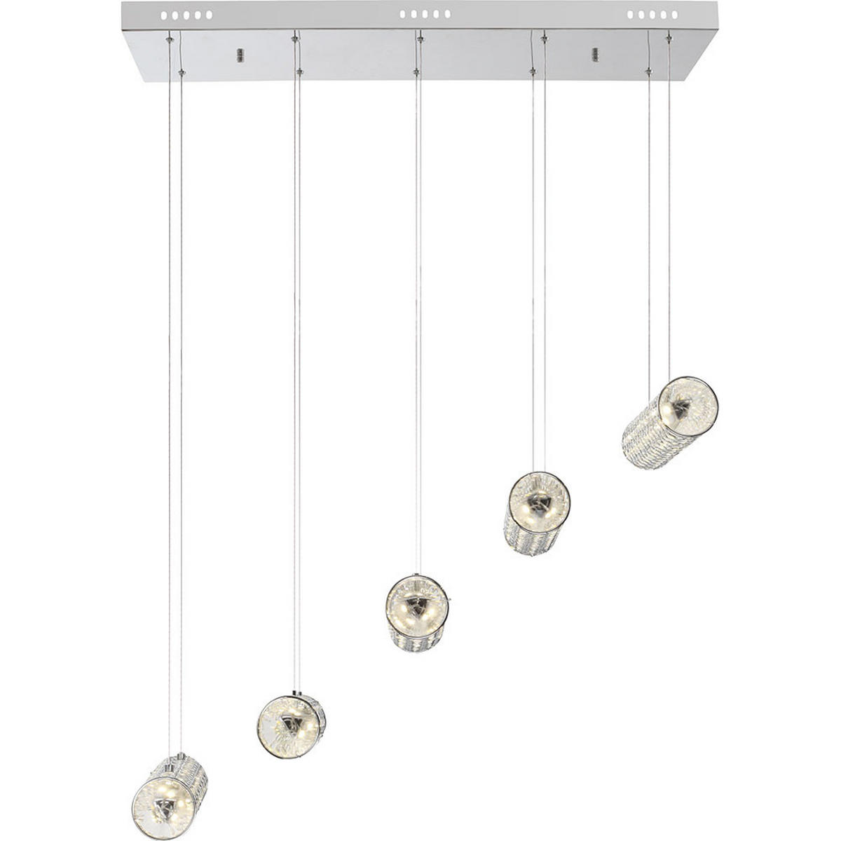 LED HÄNGELEUCHTE TINCA Kristall Optik Klar - Klar, Glas (80/25/140cm) - Globo Lighting